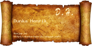 Dunka Henrik névjegykártya